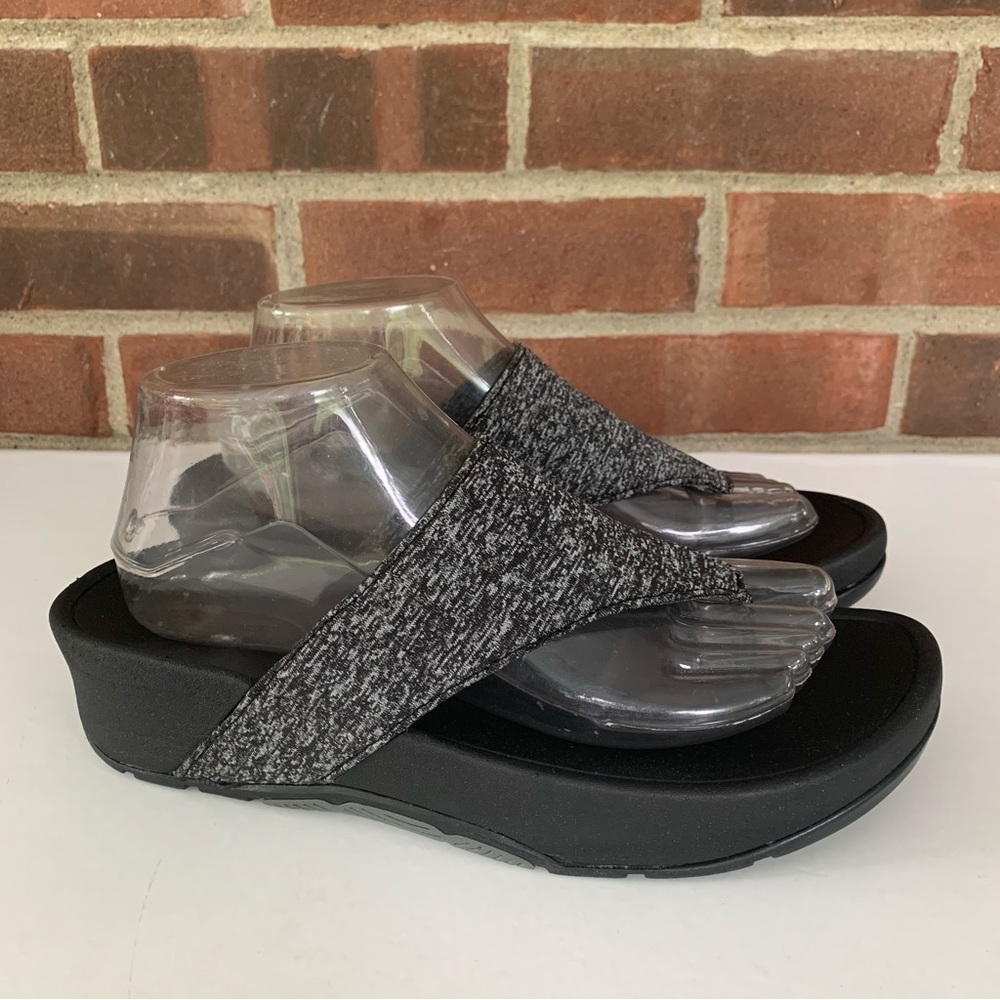 Copper Fit Women's Summit Black Platform Sandals Size US 9 B